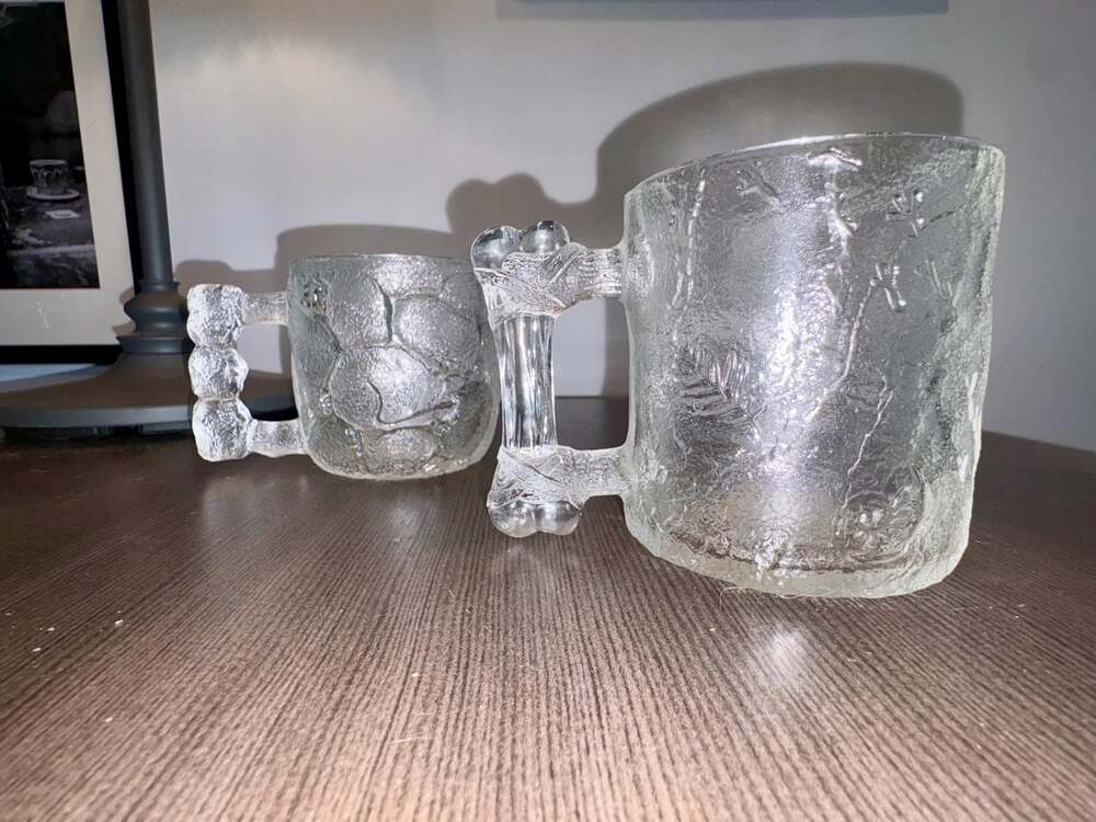 Vintage McDonald's Flintstones Clear Glass Coffee Mugs – Set of 2 (1993)